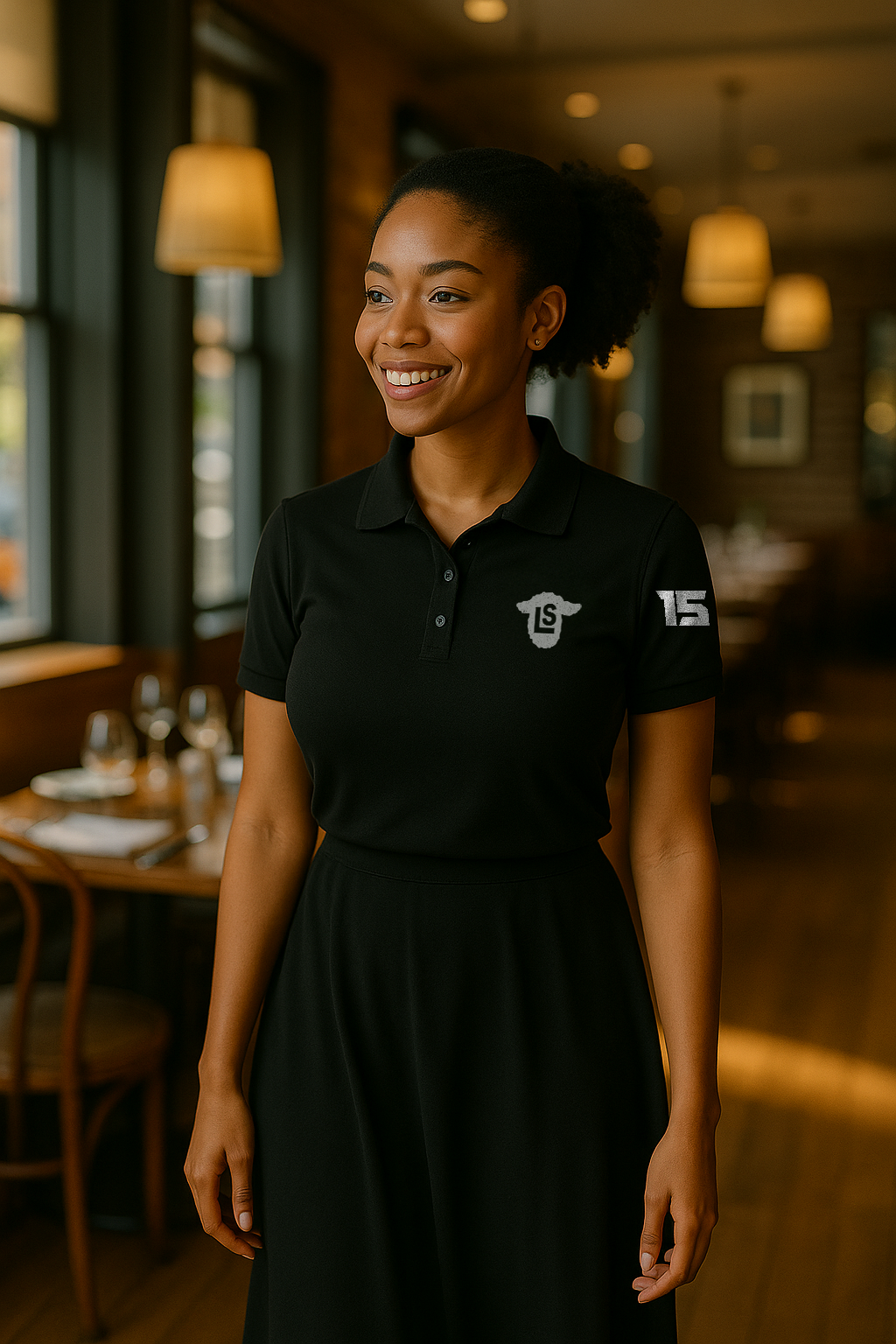 Womens LS 15 Solid Polo