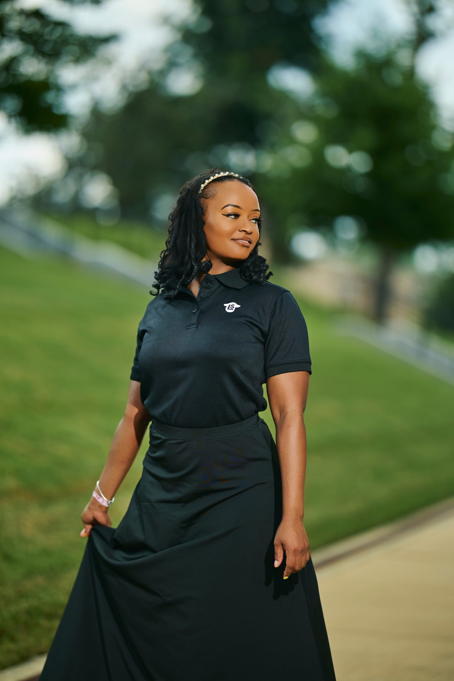 Womens LS 15 Solid Polo