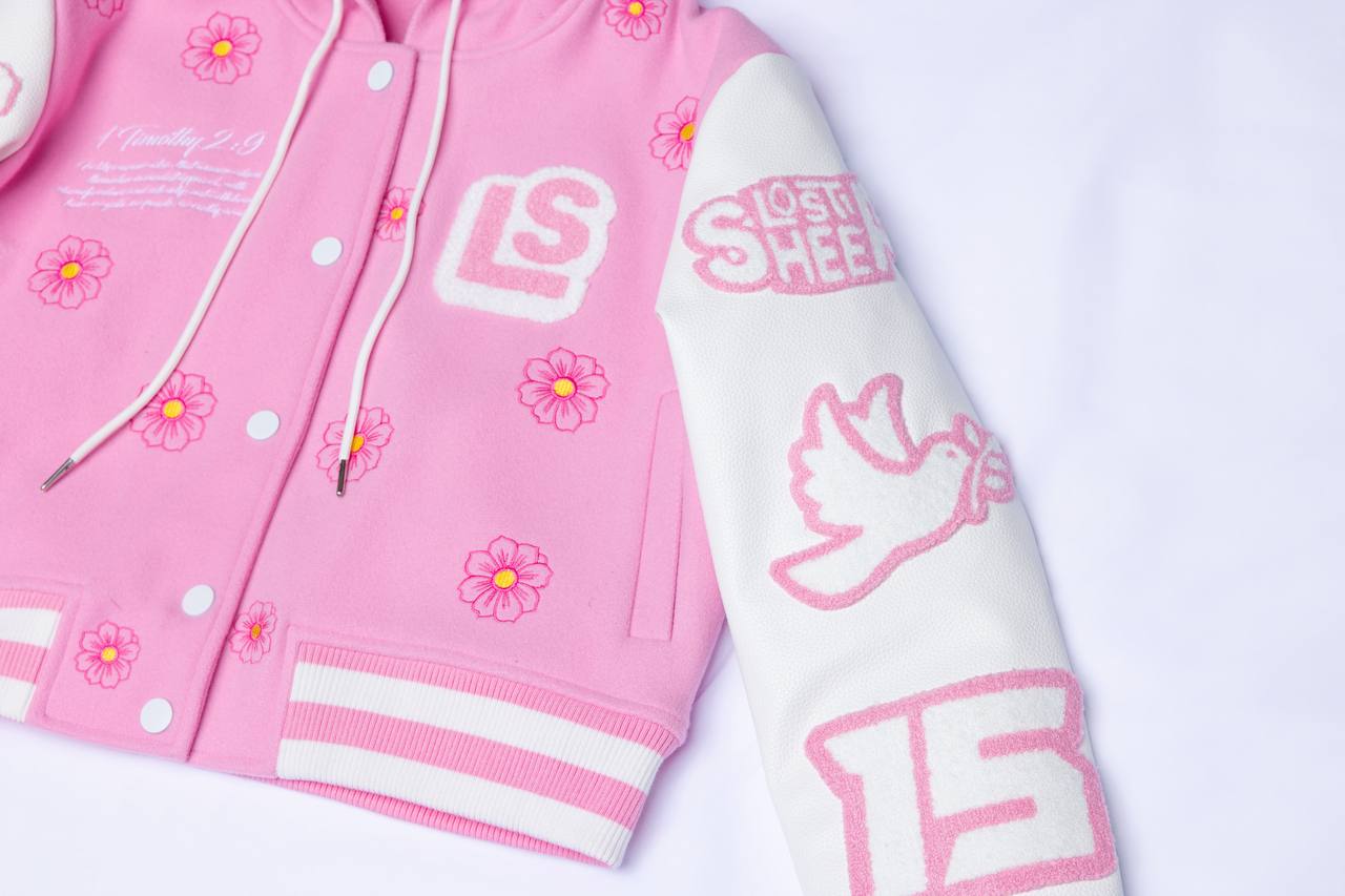 The LS Womens Varsity Crop Lettermen's Jacket