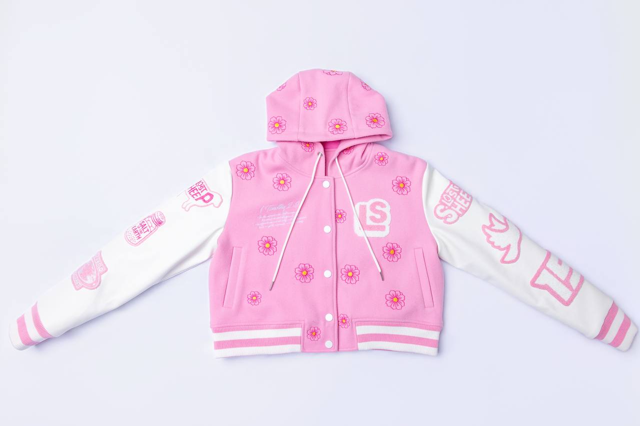 The LS Womens Varsity Crop Lettermen's Jacket