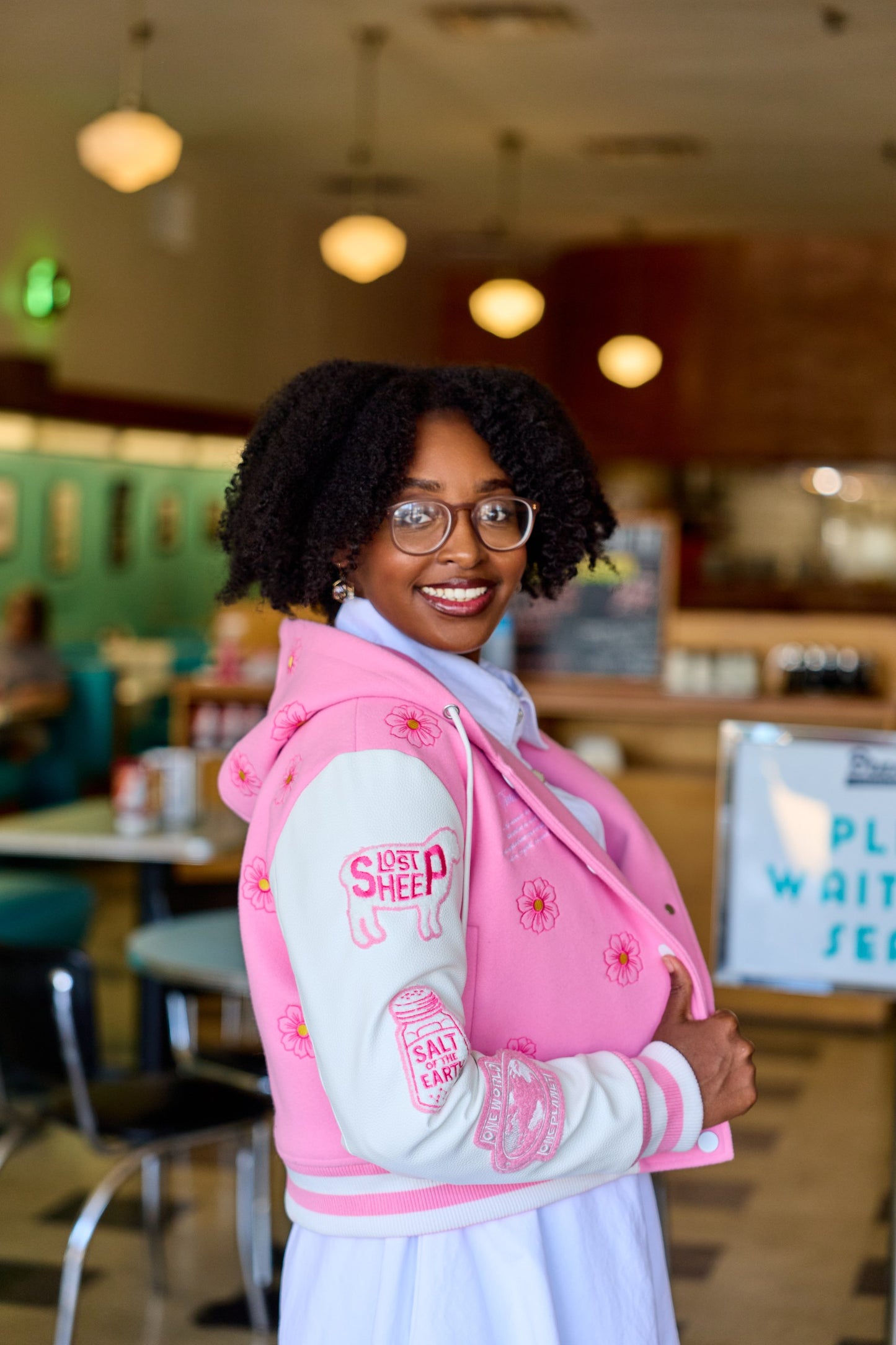 The LS Womens Varsity Crop Lettermen's Jacket