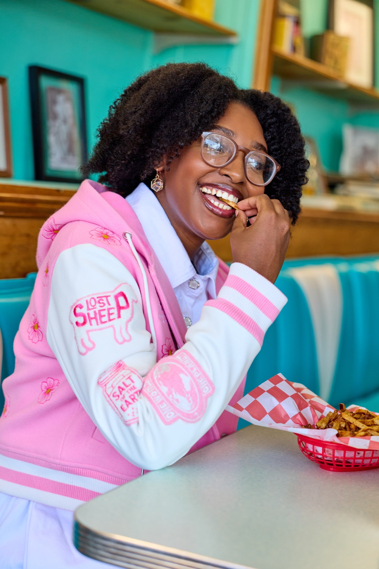 The LS Womens Varsity Crop Lettermen's Jacket