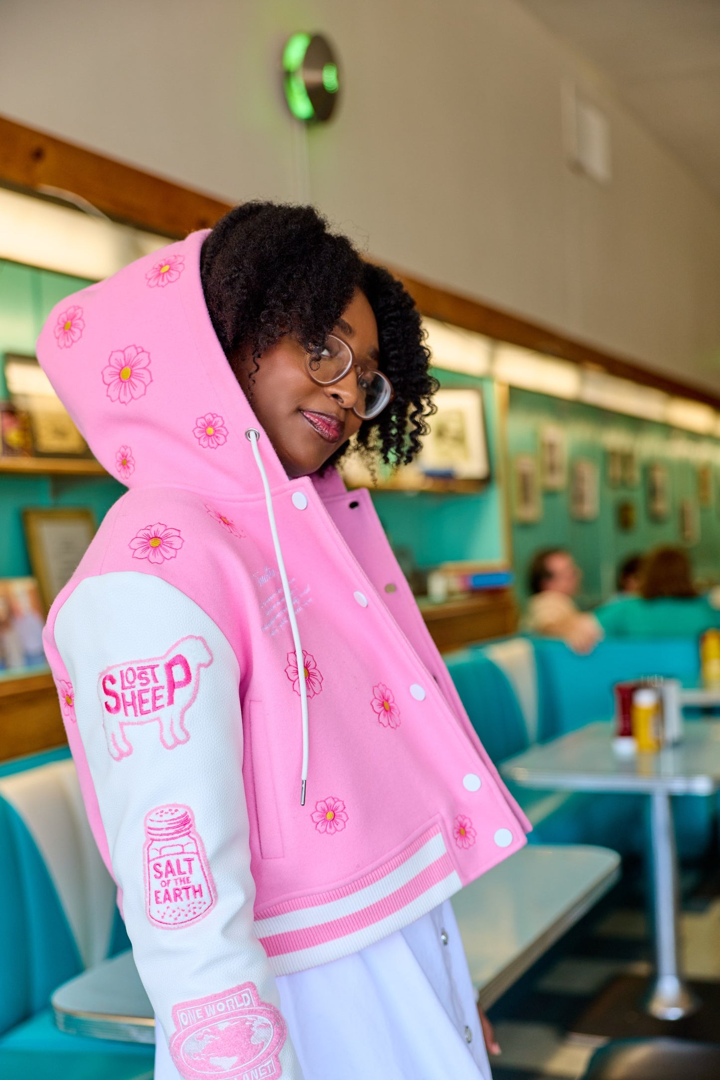 The LS Womens Varsity Crop Lettermen's Jacket