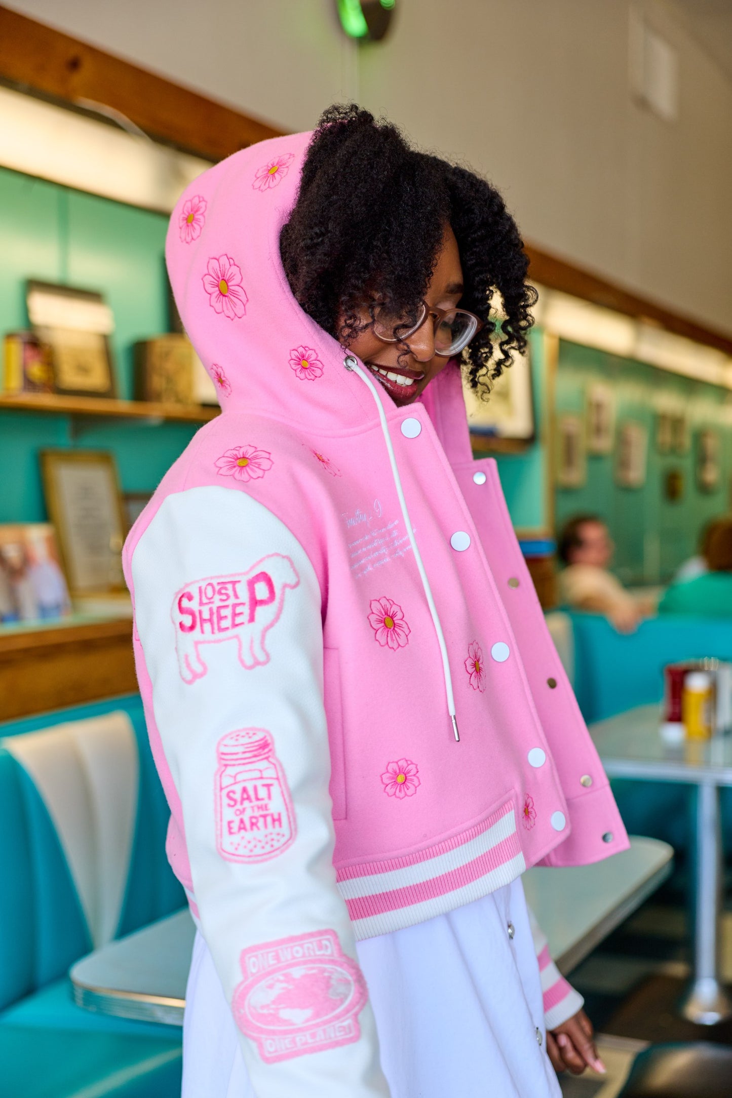 The LS Womens Varsity Crop Lettermen's Jacket