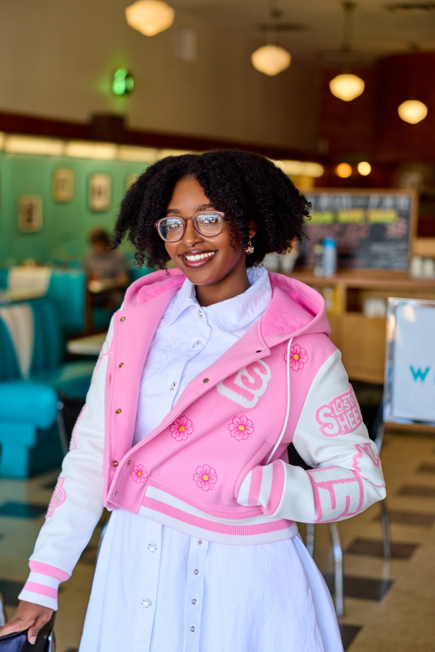 The LS Womens Varsity Crop Lettermen's Jacket