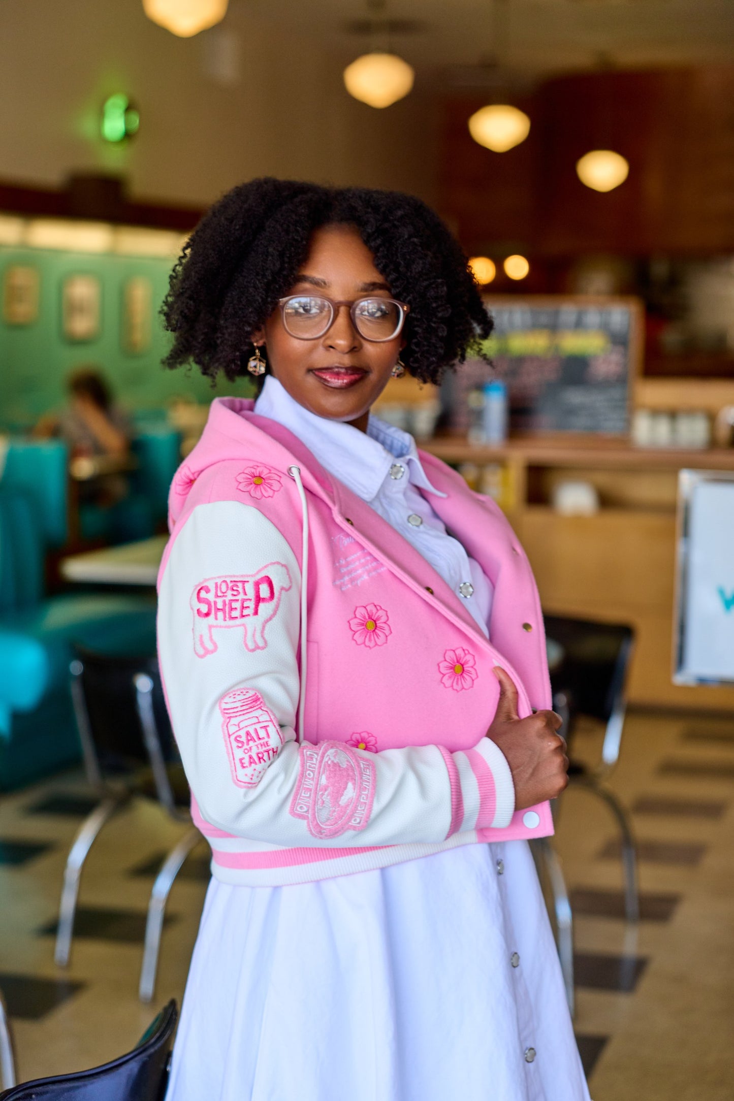 The LS Womens Varsity Crop Lettermen's Jacket