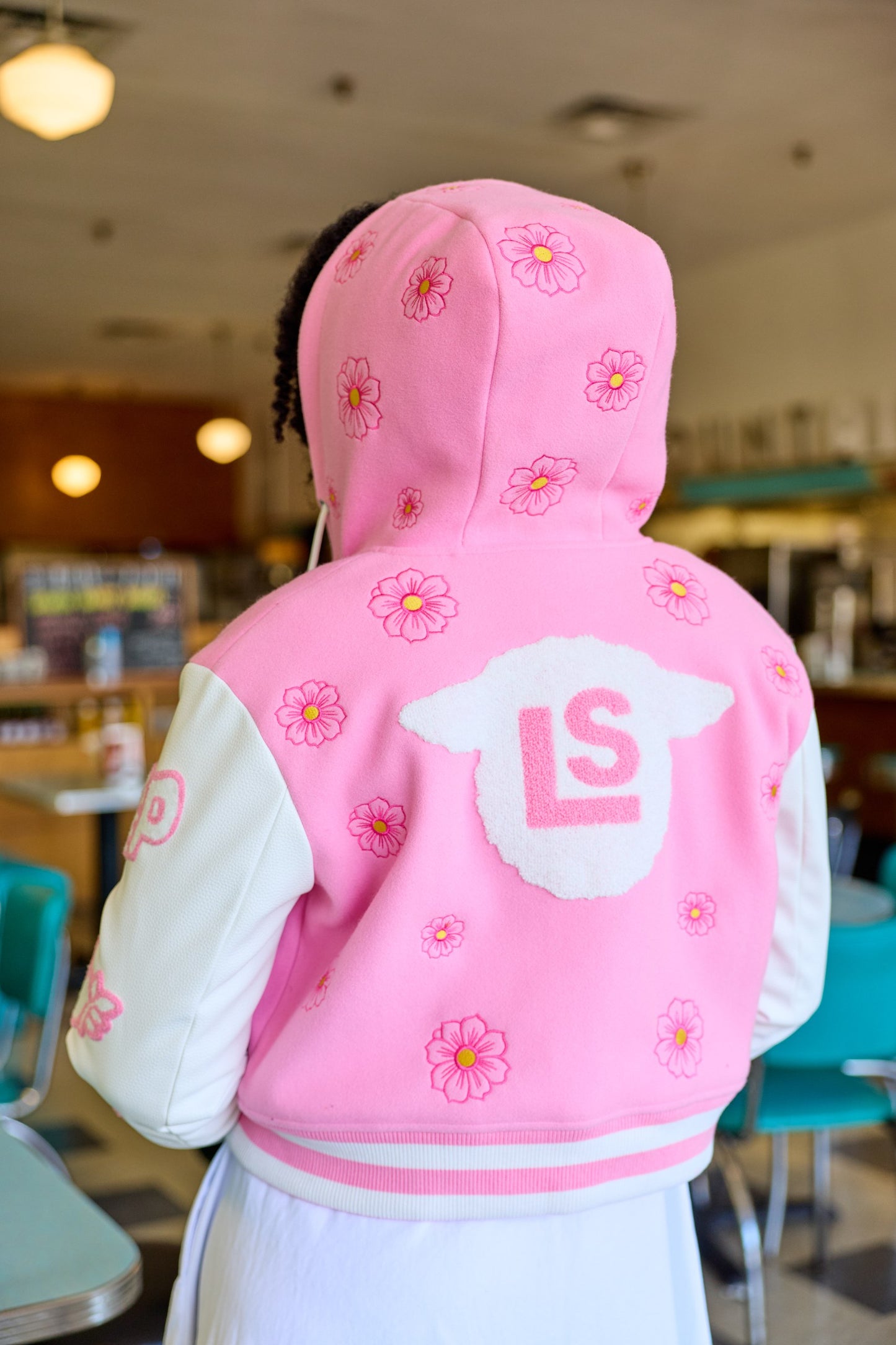 The LS Womens Varsity Crop Lettermen's Jacket