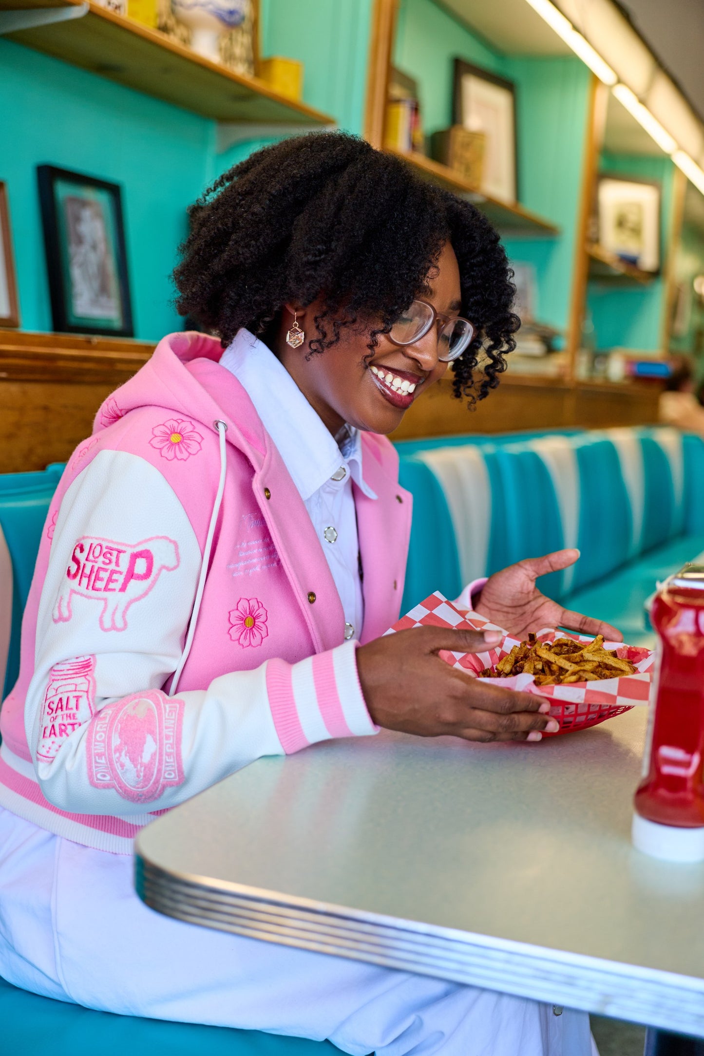 The LS Womens Varsity Crop Lettermen's Jacket