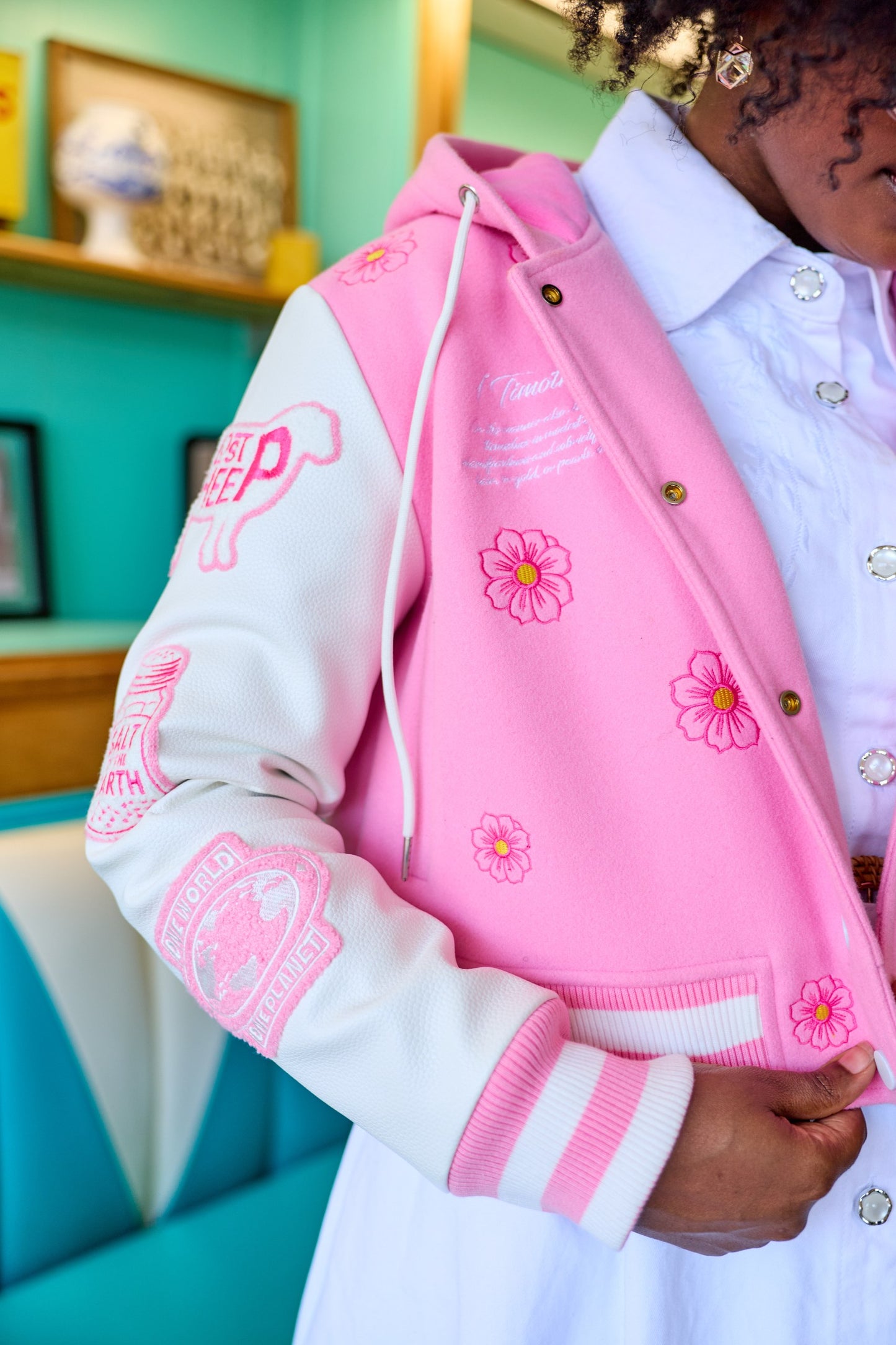 The LS Womens Varsity Crop Lettermen's Jacket