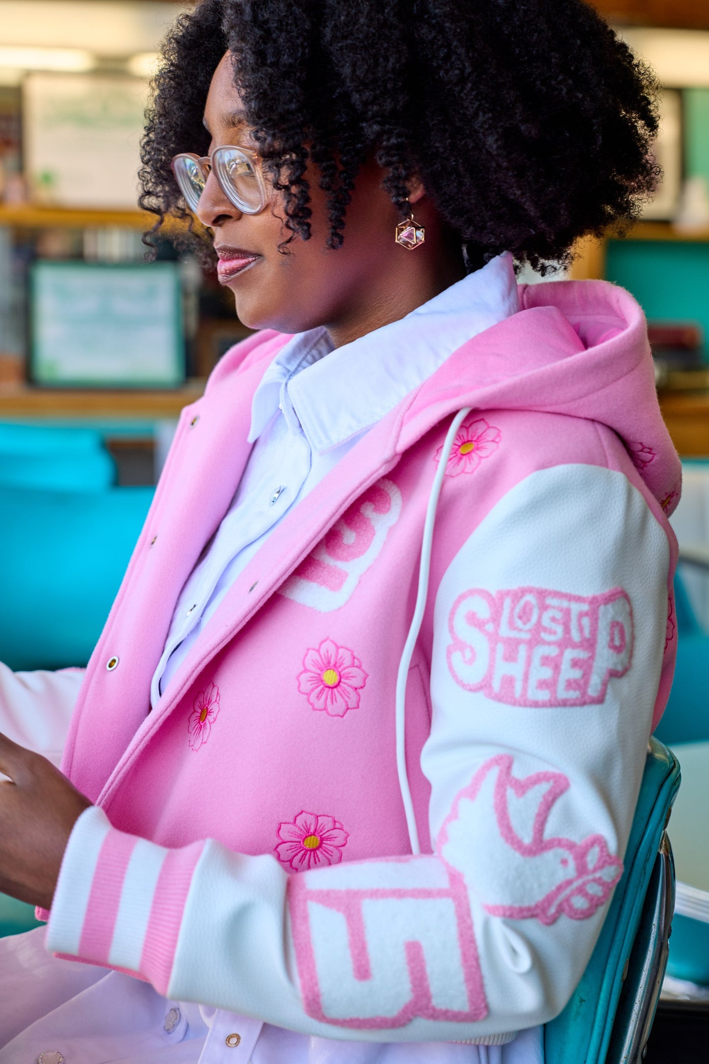 The LS Womens Varsity Crop Lettermen's Jacket
