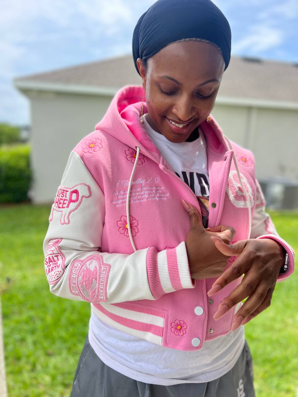 The LS Womens Varsity Crop Lettermen's Jacket