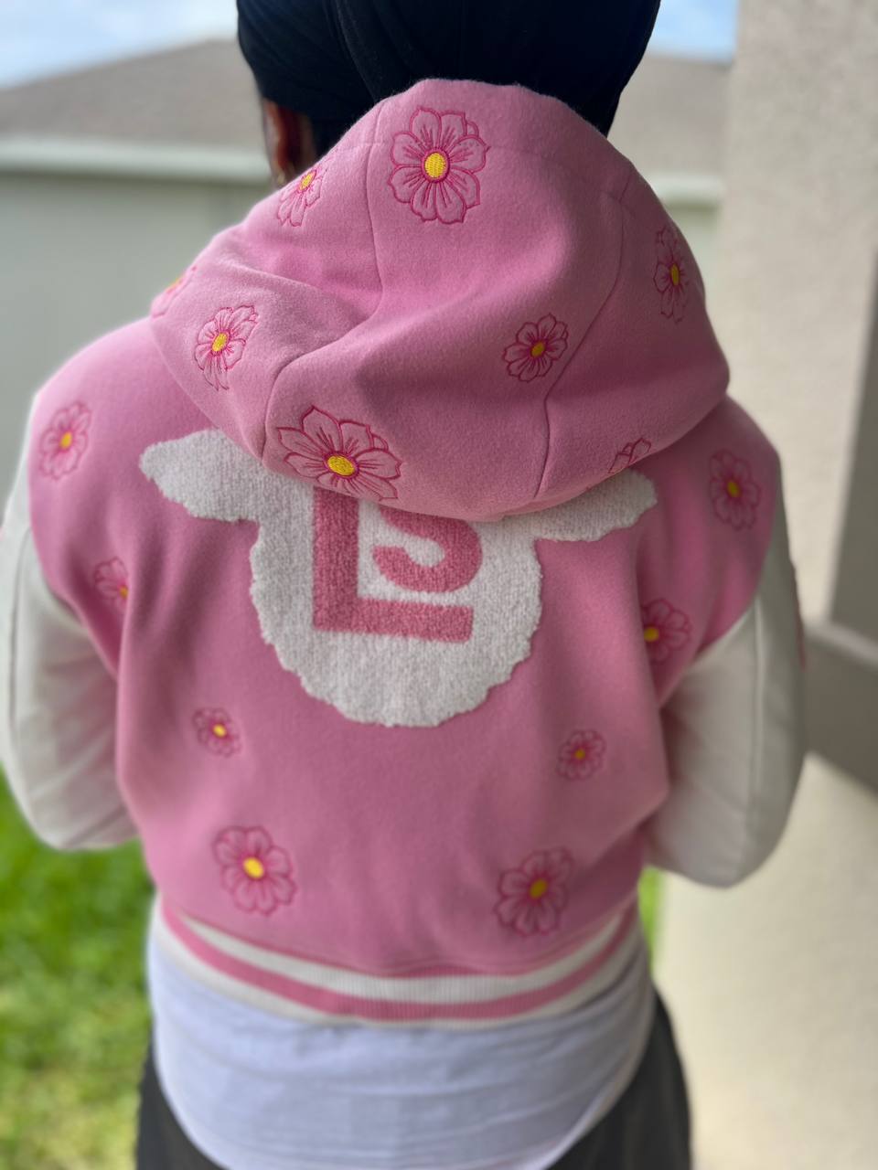 The LS Womens Varsity Crop Lettermen's Jacket